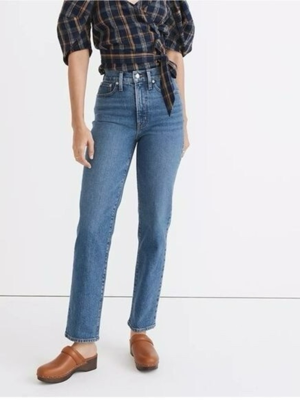 Madewell High-Rise Straight Leg Jeans - Medium Blue